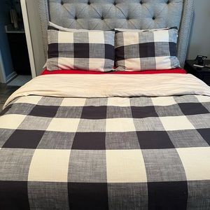 Pottery Barn Bryce Buffalo Check Queen Duvet Cover & Shams